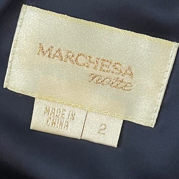 Marchesa One Shoulder Dress - Bow & Jewel Detail - Blue - Statement - Size 2 - Picture 5 of 7